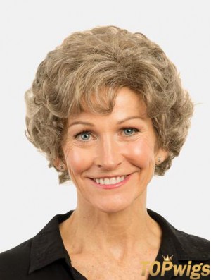 Curly Brown Monofilament Synthetic Bobs 8 inch Ladies Fashion Short Wigs