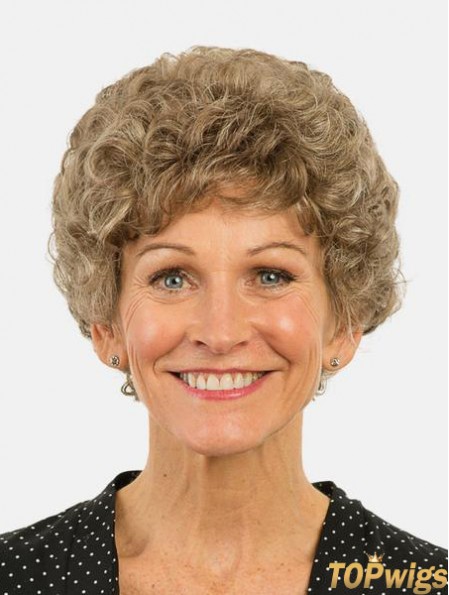 Curly Brown Monofilament Synthetic Bobs 8 inch Top Quality Ladies Short Wigs