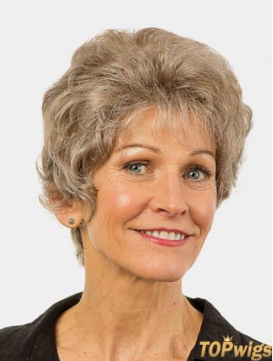 Wavy Brown Monofilament Synthetic Layered 8 inch Modern Short Wigs