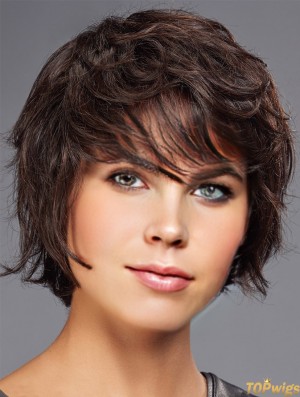 Wigs For Sale Brown Cropped Wavy Boycuts