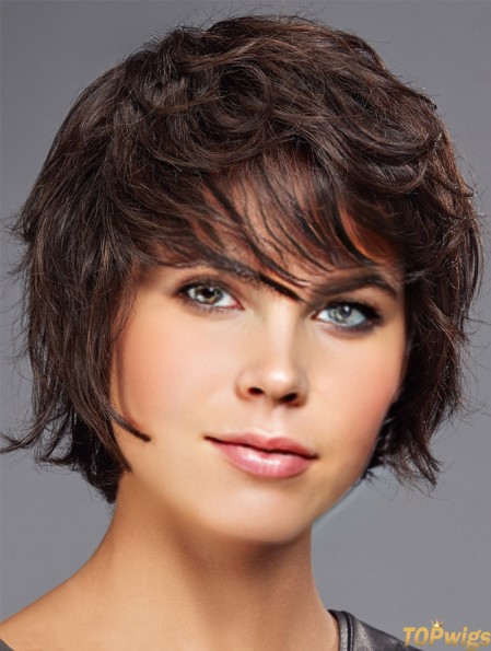 Wigs For Sale Brown Cropped Wavy Boycuts