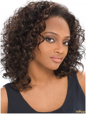 Capless Kinky Indian Remy Brown Shoulder African Wigs