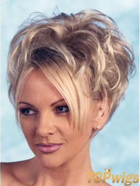 Curly Synthetic Blonde Short Fashion 3/4 Wigs