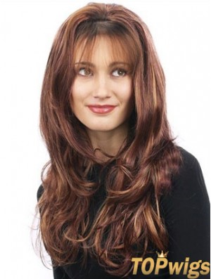 Wavy Synthetic Auburn Long Gorgeous 3/4 Wigs