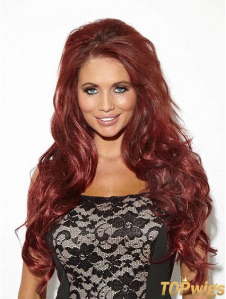 Wavy Synthetic Red Long Popular 3/4 Wigs