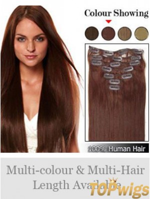 Hairstyles Auburn Straight Remy Human Hair Clip In Hair Extensions