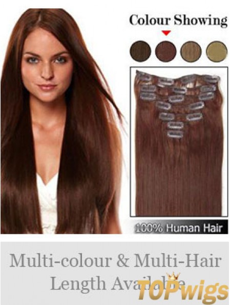 Hairstyles Auburn Straight Remy Human Hair Clip In Hair Extensions