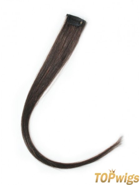 Modern Brown Straight Remy Human Hair Clip In Hair Extensions