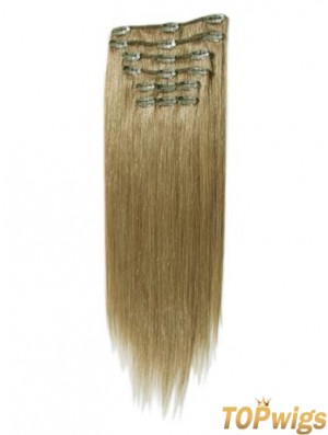 Natural Brown Straight Remy Human Hair Clip In Hair Extensions