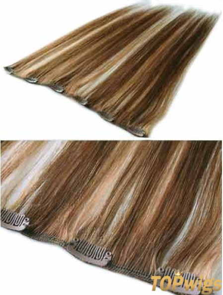 Good Brown Straight Remy Human Hair Clip In Hair Extensions