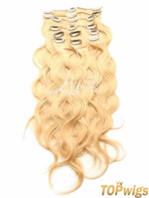 Ideal Blonde Curly Remy Human Hair Clip In Hair Extensions