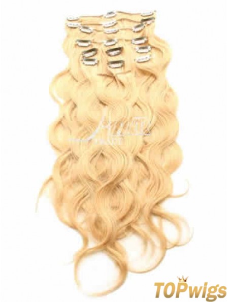 Ideal Blonde Curly Remy Human Hair Clip In Hair Extensions