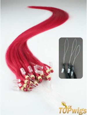 Fashion Red Straight Micro Loop Ring Hair Extensions