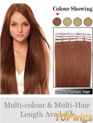 Auburn Straight Ideal Remy Human Hair Tape In Hair Extensions