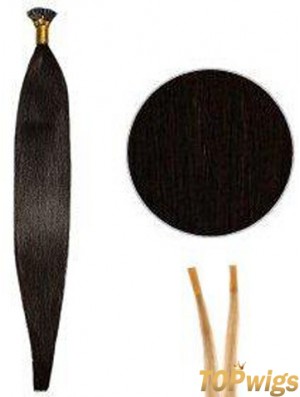 Black Straight Stick/I Tip Hair Extensions