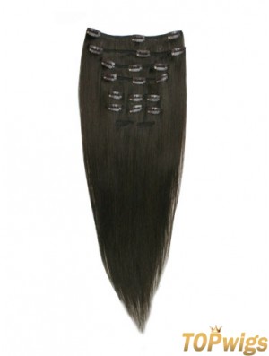 Good Black Straight Remy Human Hair Clip In Hair Extensions