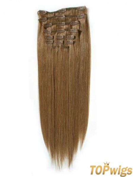 Fashionable Blonde Straight Remy Human Hair Clip In Hair Extensions