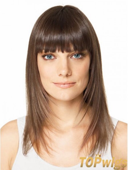 Clip In Hairpieces For Short Hair Brown Color Straight Style