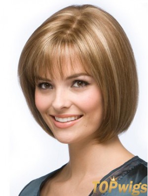 Blonde Synthetic Women Bob Wigs Chin Length