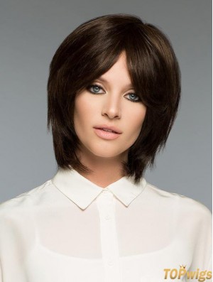 Brown Natural Straight Short Remy Human Hair Bob Wigs