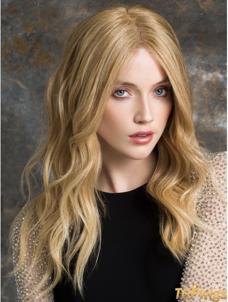 Long Lace Front Wigs Blonde Color Wavy Style