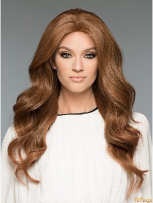 20 inch Long 100% Hand-tied Brown Natural Looking Wigs