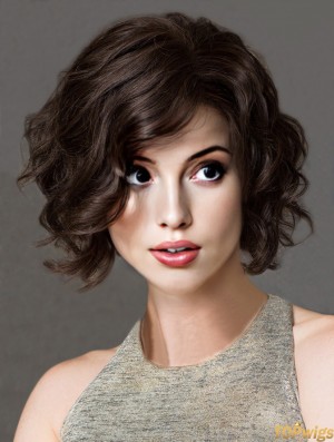 Black Bob Wig With Remy Human Chin Length 100% Hand Tied