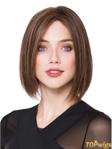 Bob Human Hair Wigs Brown Color Chin Length Bobs Cut