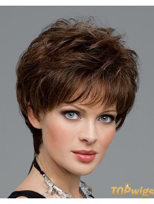 Curly Womens Short Human Hair Wigs 100% Hand Tied