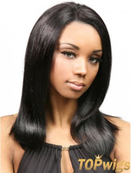 Yaki Human Hair With Capless Black Color Yaki Style