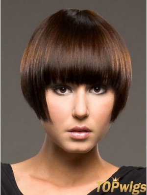 Bob Synthetic Wigs With Capless Straight Style Short Length