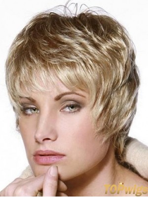 Short Wig 100% Hand Tied Straight Style Cropped Length Layered Cut