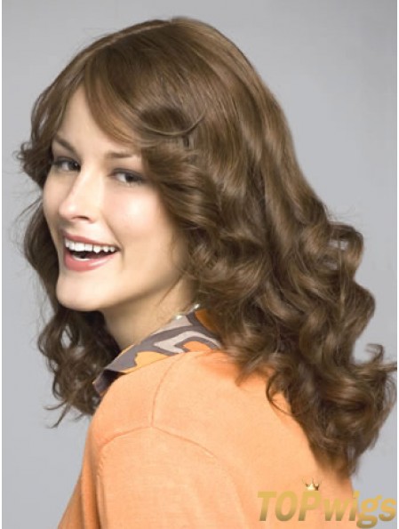 Brown Long Fashionable Wavy Layered Lace Wigs