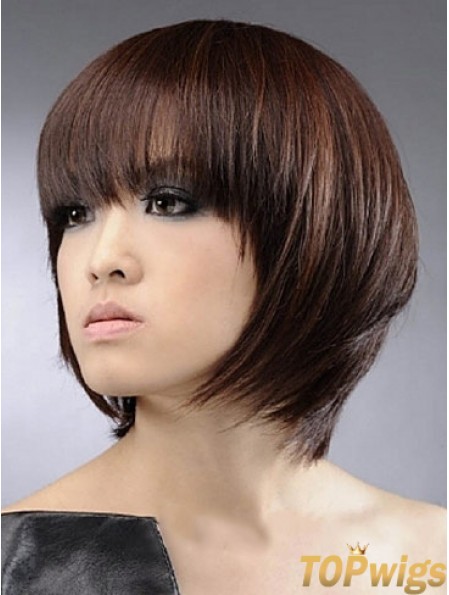 Chin Length Straight Bobs Capless Synthetic Wigs Bob Style