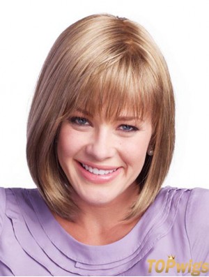 Chin Length Brown Sassy 11 inch Straight Bob Wigs