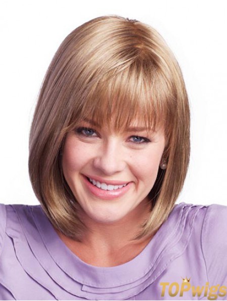 Chin Length Brown Sassy 11 inch Straight Bob Wigs