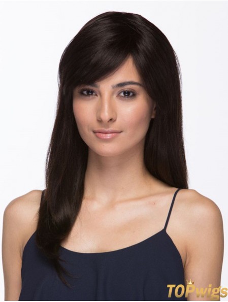 Brazilian Wigs Human Hair Long Length Brown Color With Bangs