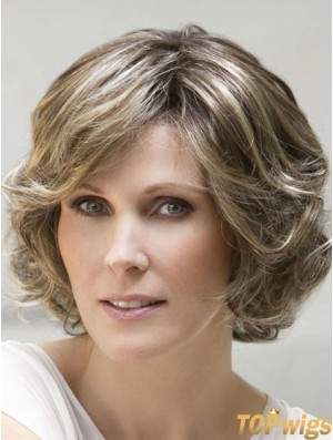 Blonde Wavy Chin Length With Bangs Ladies Monofilament Ellen Wille Wigs