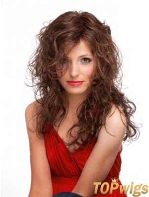 Curly Monofilament Wigs 100% Hand Tied Long Length Layered Cut