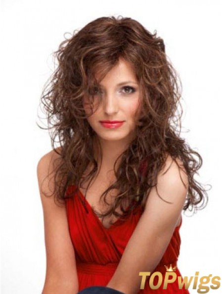 Curly Monofilament Wigs 100% Hand Tied Long Length Layered Cut