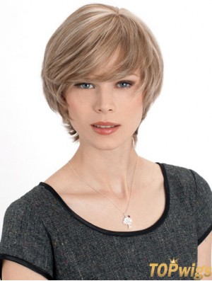 Monofilament Straight Layered Chin Length 8 inch Discount Human Hair Wigs