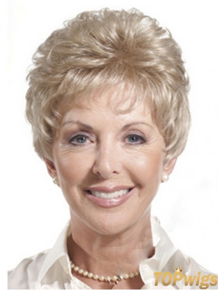 Real Hair Wigs For Older Women Cropped Length Auburn Color Classic Cuts