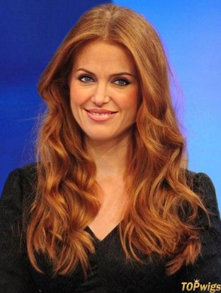 Long Wavy 100% Human Hair Full Lace Isla Fisher Wigs In UK