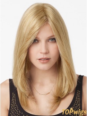 Blonde Long Great Straight Without Bangs Lace Wigs