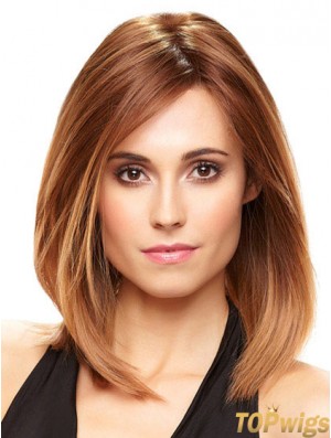 Sleek Lace Front Wigs With Monofilamentt Auburn Color Layered Cut