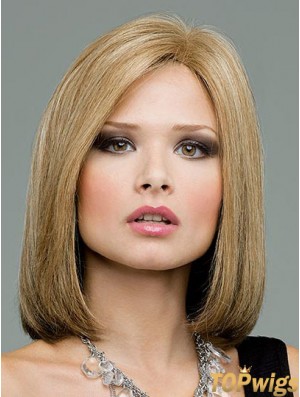 Lace Front Shoulder Length Straight Blonde Great Bob Wigs