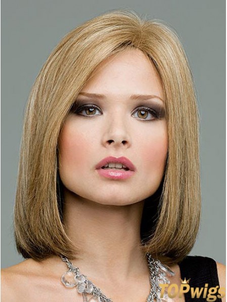 Lace Front Shoulder Length Straight Blonde Great Bob Wigs