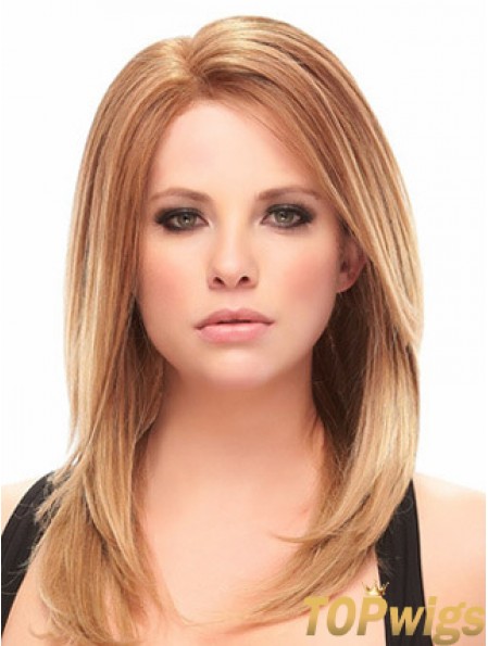 Auburn Shoulder Length Trendy Straight Without Bangs Lace Wigs