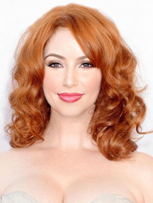 Full Lace Human Hair  Wigs Shoulder Length Cropped Color Wavy Style