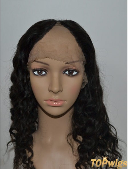 Online Black Long Curly U Part Wig